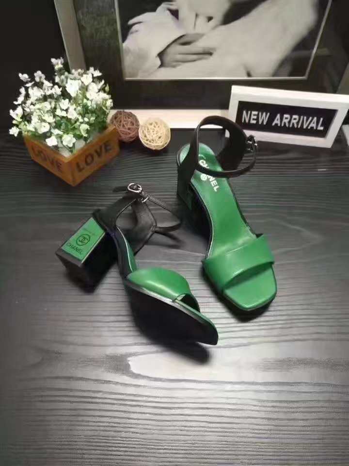 Chanel 60mm Sandal Leather CH2147 Green