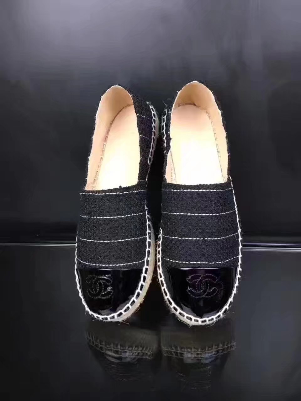 Chanel Casual Shoes Leather CH2140 Black