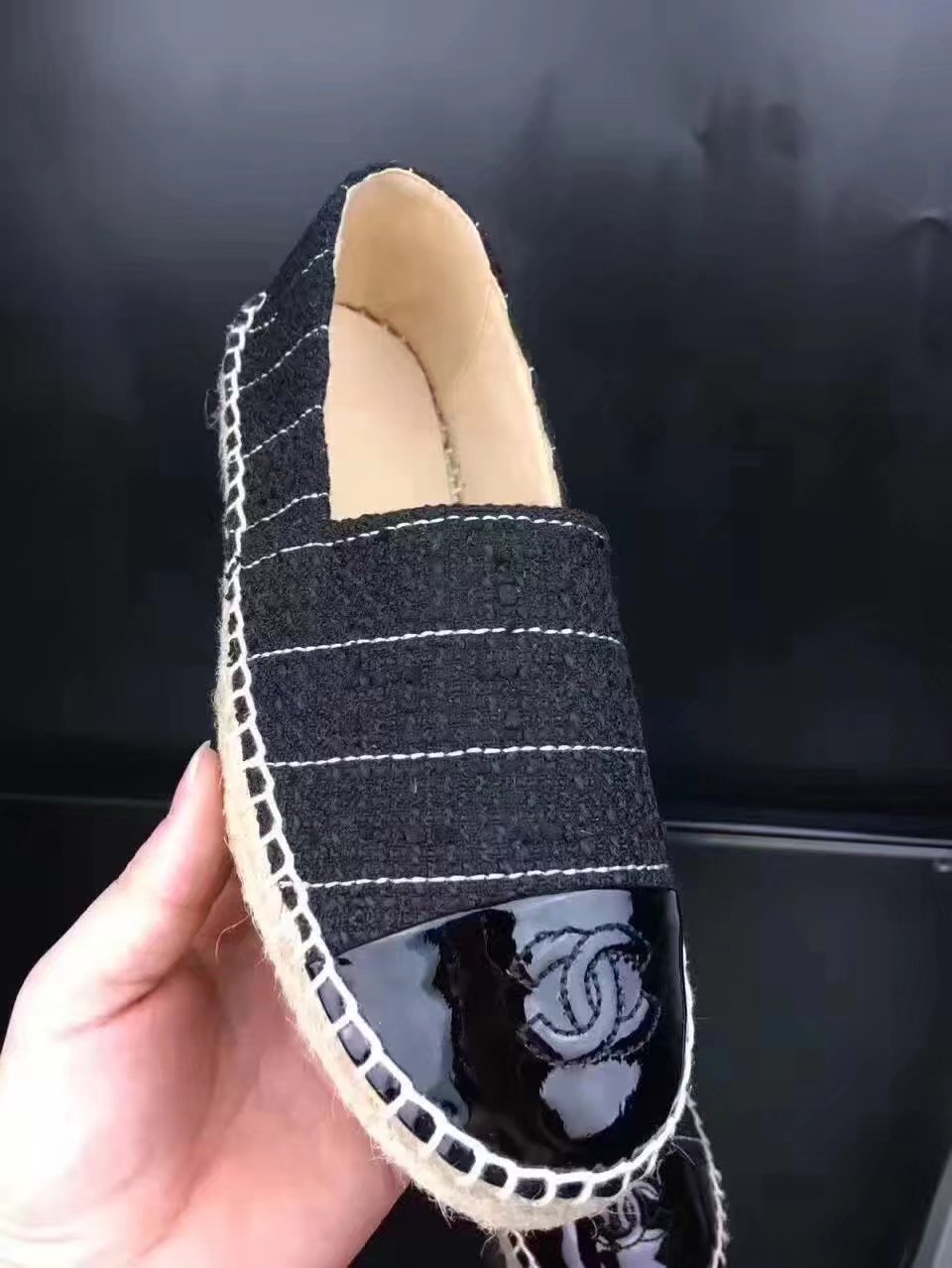 Chanel Casual Shoes Leather CH2140 Black