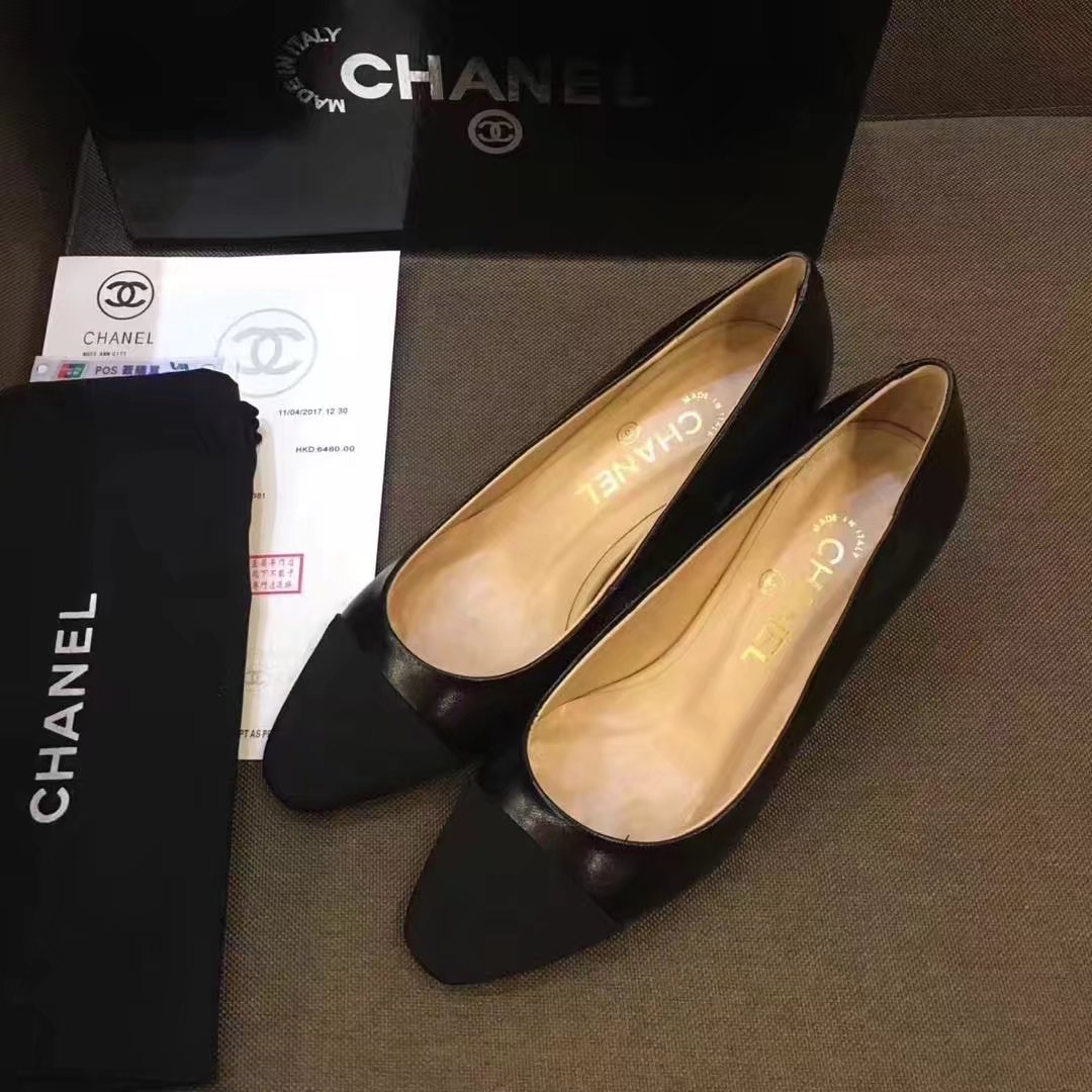 Chanel Pump Leather CH2146 Black