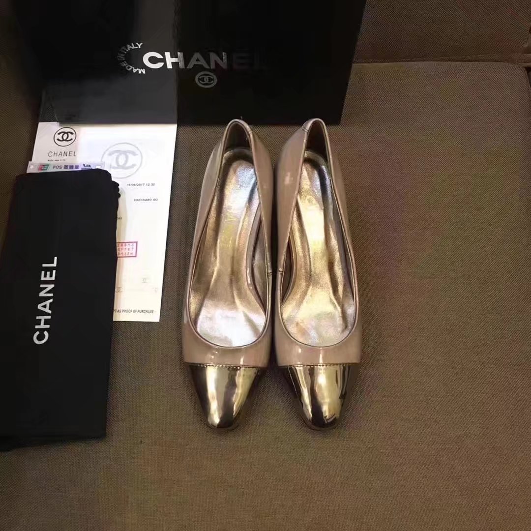 Chanel Pump Leather CH2146 Silver