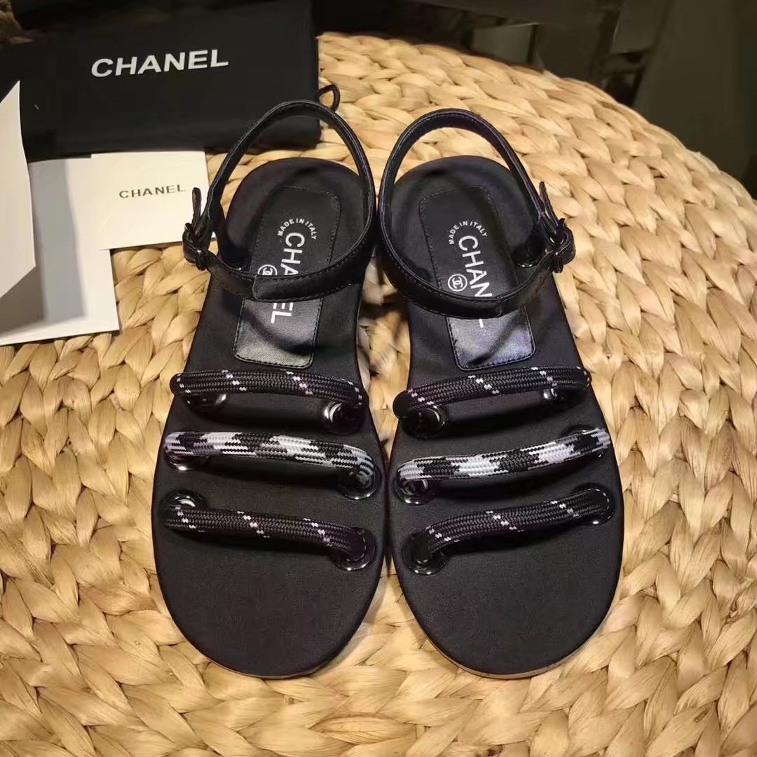 Chanel Sandal Leather CH2143 Black