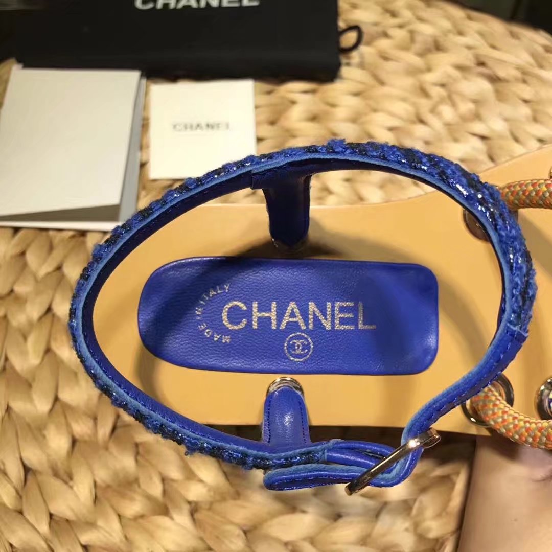 Chanel Sandal Leather CH2143 Blue