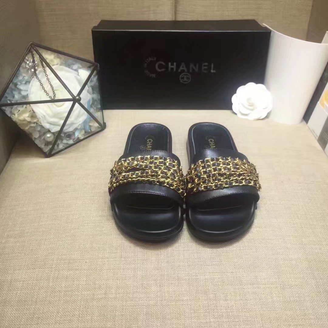 Chanel Slipper Leather CH2149 Black