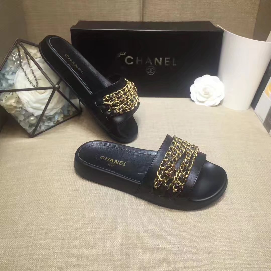 Chanel Slipper Leather CH2149 Black