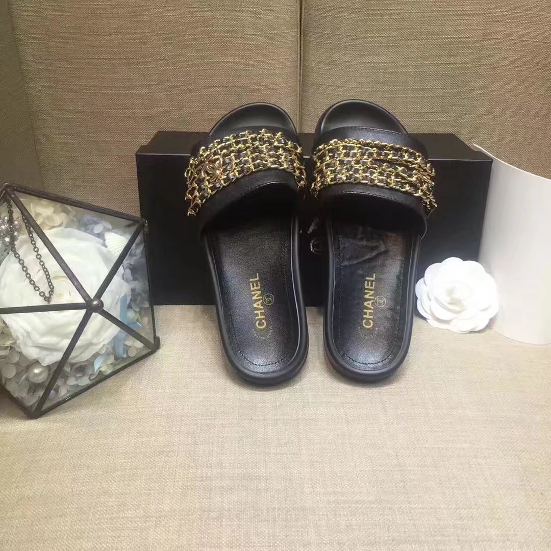 Chanel Slipper Leather CH2149 Black