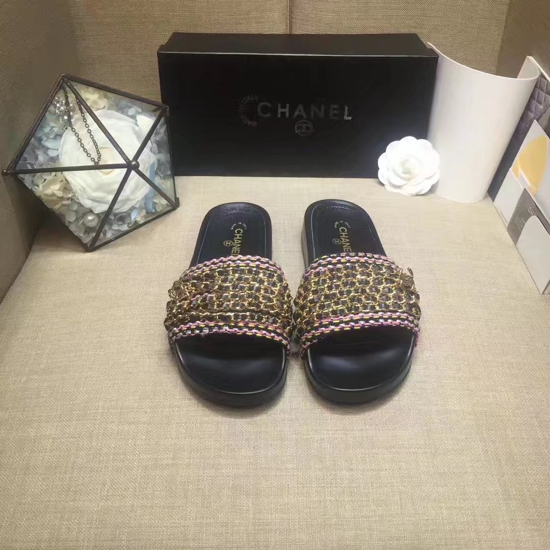 Chanel Slipper Leather CH2149 Black