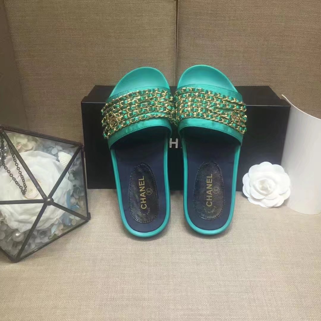 Chanel Slipper Leather CH2149 Green