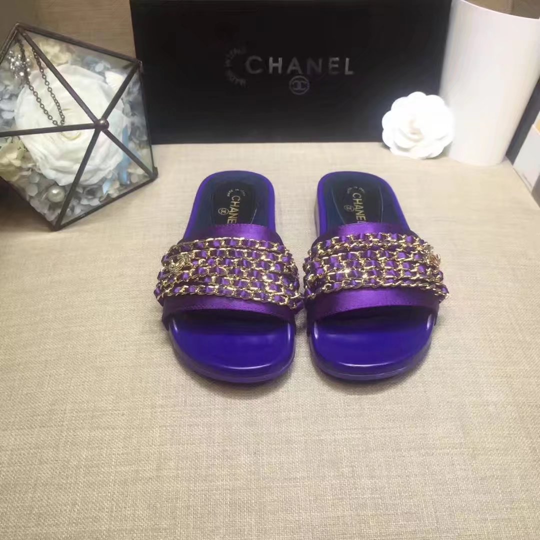 Chanel Slipper Leather CH2149 Purple