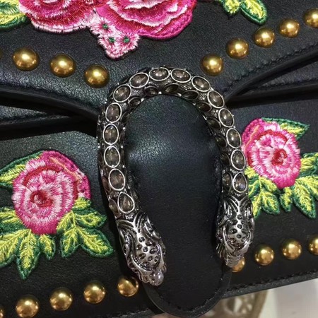 Gucci Dionysus Blooms Original Leather Shoulder Bag 421970 Black