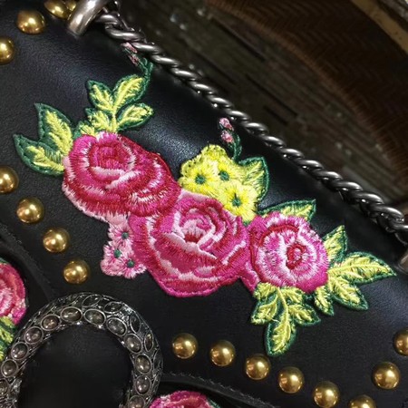 Gucci Dionysus Blooms Original Leather Shoulder Bag 421970 Black
