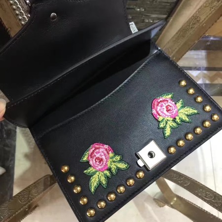 Gucci Dionysus Blooms Original Leather Shoulder Bag 421970 Black