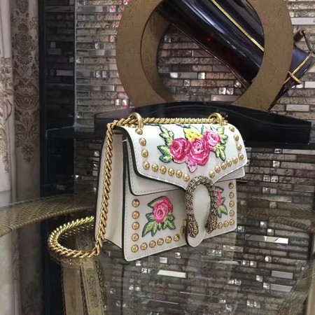 Gucci Dionysus Blooms Original Leather Shoulder Bag 421970 White