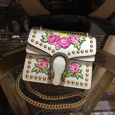 Gucci Dionysus Blooms Original Leather Shoulder Bag 421970 White