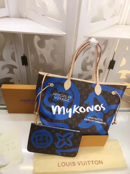 Louis Vuitton MONOGRAM Canvas NEVERFULL MM M41050 Blue