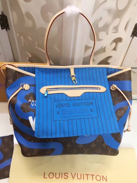 Louis Vuitton MONOGRAM Canvas NEVERFULL MM M41050 Blue