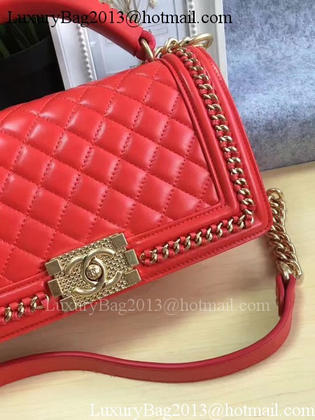 Boy Chanel Flap Bag Original Calfskin Leather A67086B Red