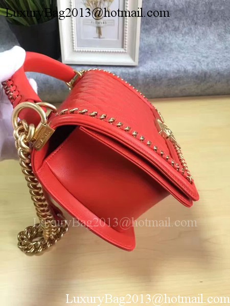 Boy Chanel Flap Bag Original Calfskin Leather A67086B Red