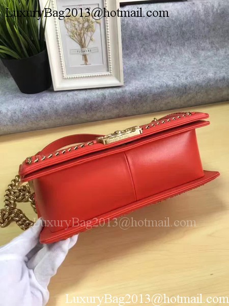 Boy Chanel Flap Bag Original Calfskin Leather A67086B Red