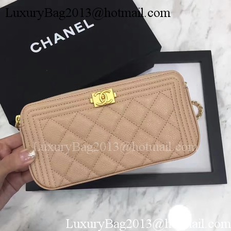 Boy Chanel Flap Bag Original Cannage Pattern CHA3369 Apricot