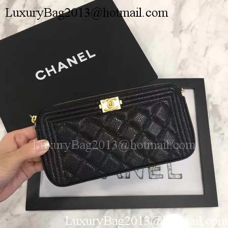 Boy Chanel Flap Bag Original Cannage Pattern CHA3369 Black