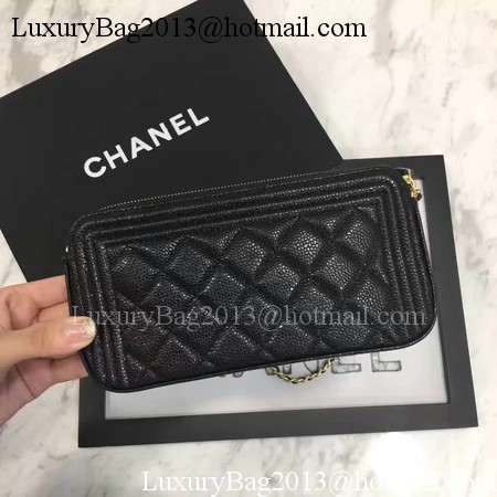 Boy Chanel Flap Bag Original Cannage Pattern CHA3369 Black