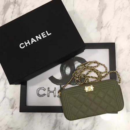 Boy Chanel Flap Bag Original Cannage Pattern CHA3369 Khaki