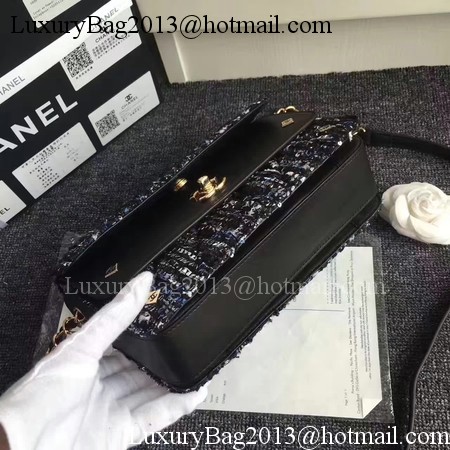 Chanel Classic Flap Bag Original Leather CHA3340 Black&Blue