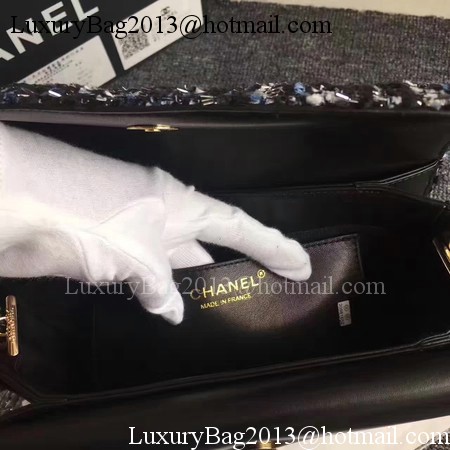 Chanel Classic Flap Bag Original Leather CHA3340 Black&Blue