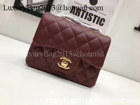 Chanel Classic MINI Flap Bag Original Cannage Pattern A1115 Wine