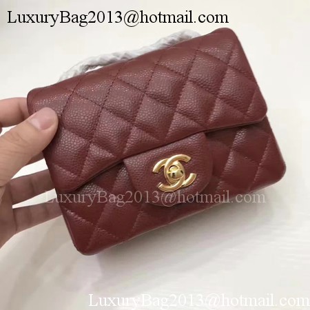 Chanel Classic MINI Flap Bag Original Cannage Pattern A1115 Wine