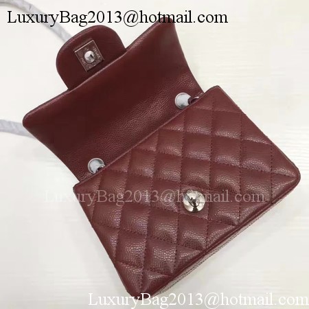 Chanel Classic MINI Flap Bag Original Cannage Pattern A1115 Wine