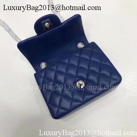 Chanel Classic MINI Flap Bag Original Sheepskin Leather A1115 Blue