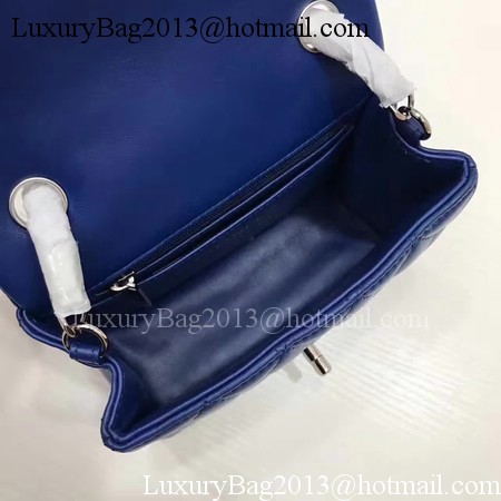 Chanel Classic MINI Flap Bag Original Sheepskin Leather A1115 Blue