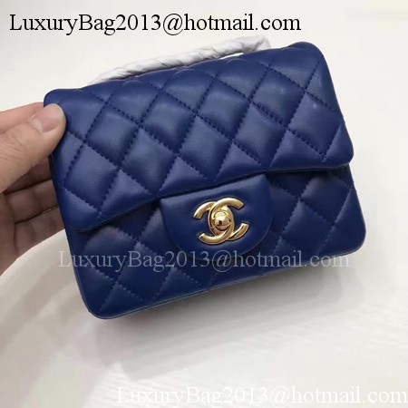 Chanel Classic MINI Flap Bag Original Sheepskin Leather A1115 Blue