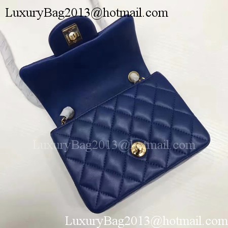 Chanel Classic MINI Flap Bag Original Sheepskin Leather A1115 Blue