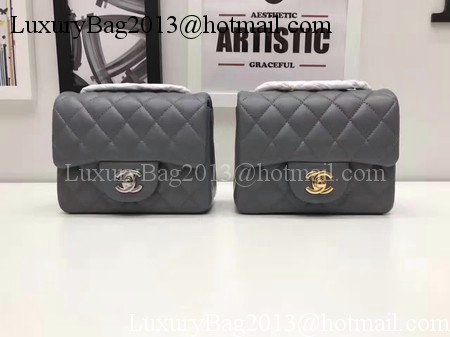 Chanel Classic MINI Flap Bag Original Sheepskin Leather A1115 Grey