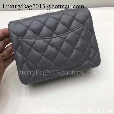 Chanel Classic MINI Flap Bag Original Sheepskin Leather A1115 Grey