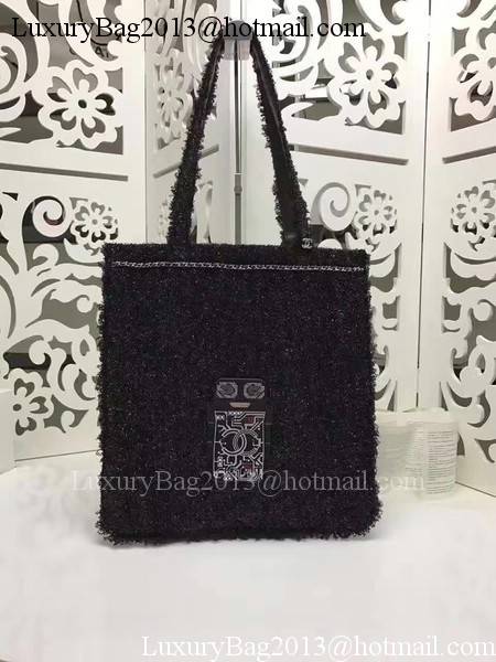 Chanel Large Fabric Tote Shopping Bag A94646 Black