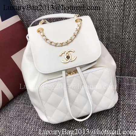 Chanel Original Leather Backpack CHA2590 White