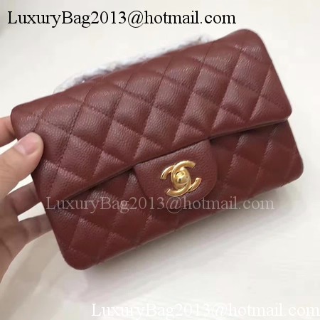 Chanel mini Classic Flap Bag Original Cannage Pattern A1116 Wine