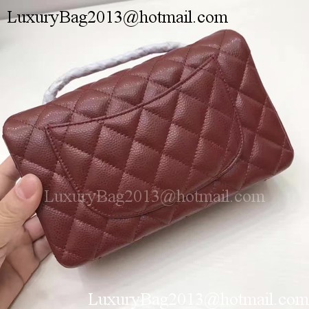 Chanel mini Classic Flap Bag Original Cannage Pattern A1116 Wine