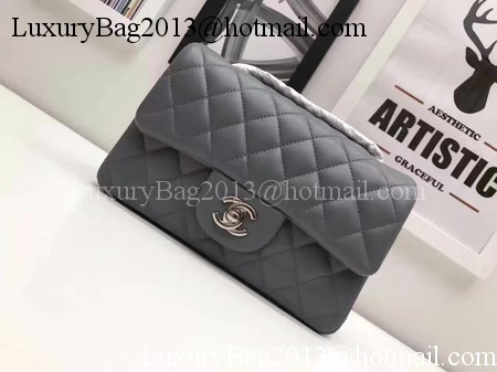 Chanel mini Classic Flap Bag Original Sheepskin Leather A1116 Grey