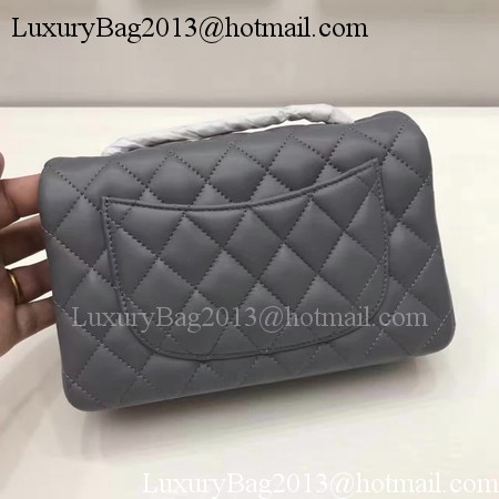 Chanel mini Classic Flap Bag Original Sheepskin Leather A1116 Grey