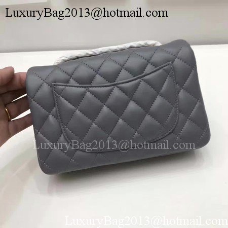 Chanel mini Classic Flap Bag Original Sheepskin Leather A1116 Grey