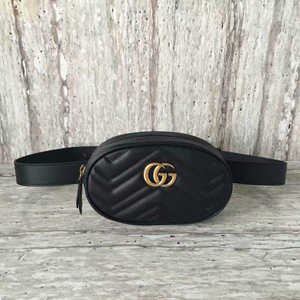 Gucci GG Marmont Quilted Leather Bag 476434 Black