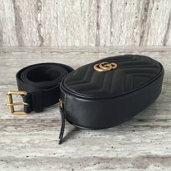 Gucci GG Marmont Quilted Leather Bag 476434 Black
