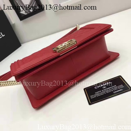 Boy Chanel Flap Bag Original Cannage Pattern Leather A67086 Red