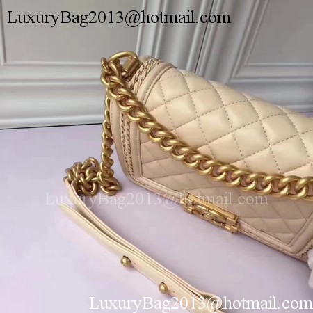 Boy Chanel Flap Shoulder Bag Sheepskin Leather A67085E Apricot