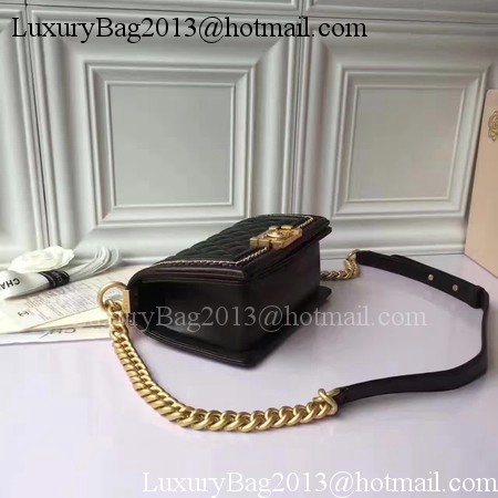 Boy Chanel Flap Shoulder Bag Sheepskin Leather A67085E Black